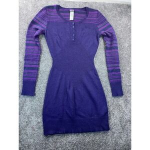 Patagonia Rios Secret Sweater Dress‎ Womens M Knitted Button Long Sleeve Purple